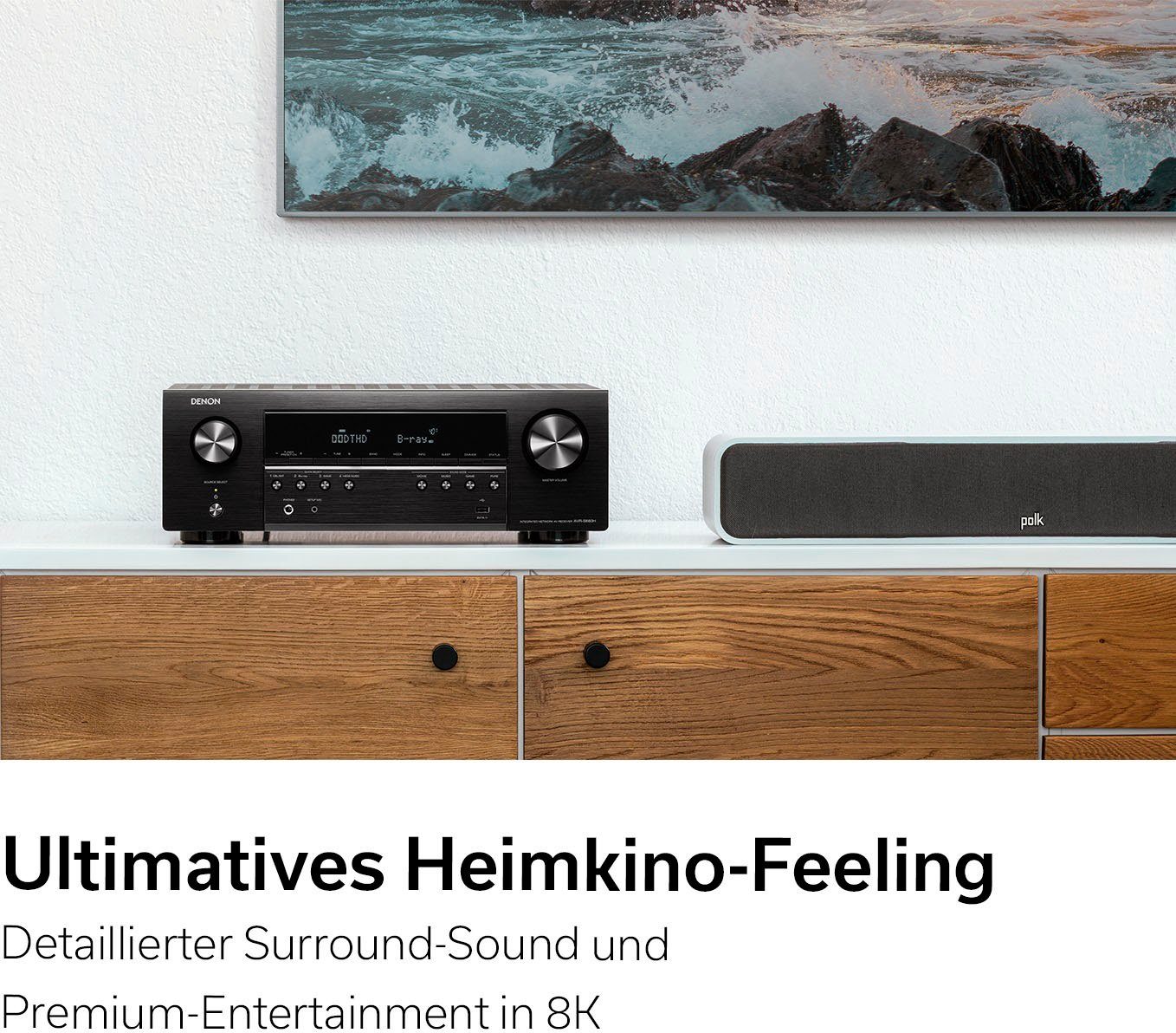 Denon AVR-S660H 8K- 5.2 Heimkinosystem (Bluetooth, LAN (Ethernet), WLAN)