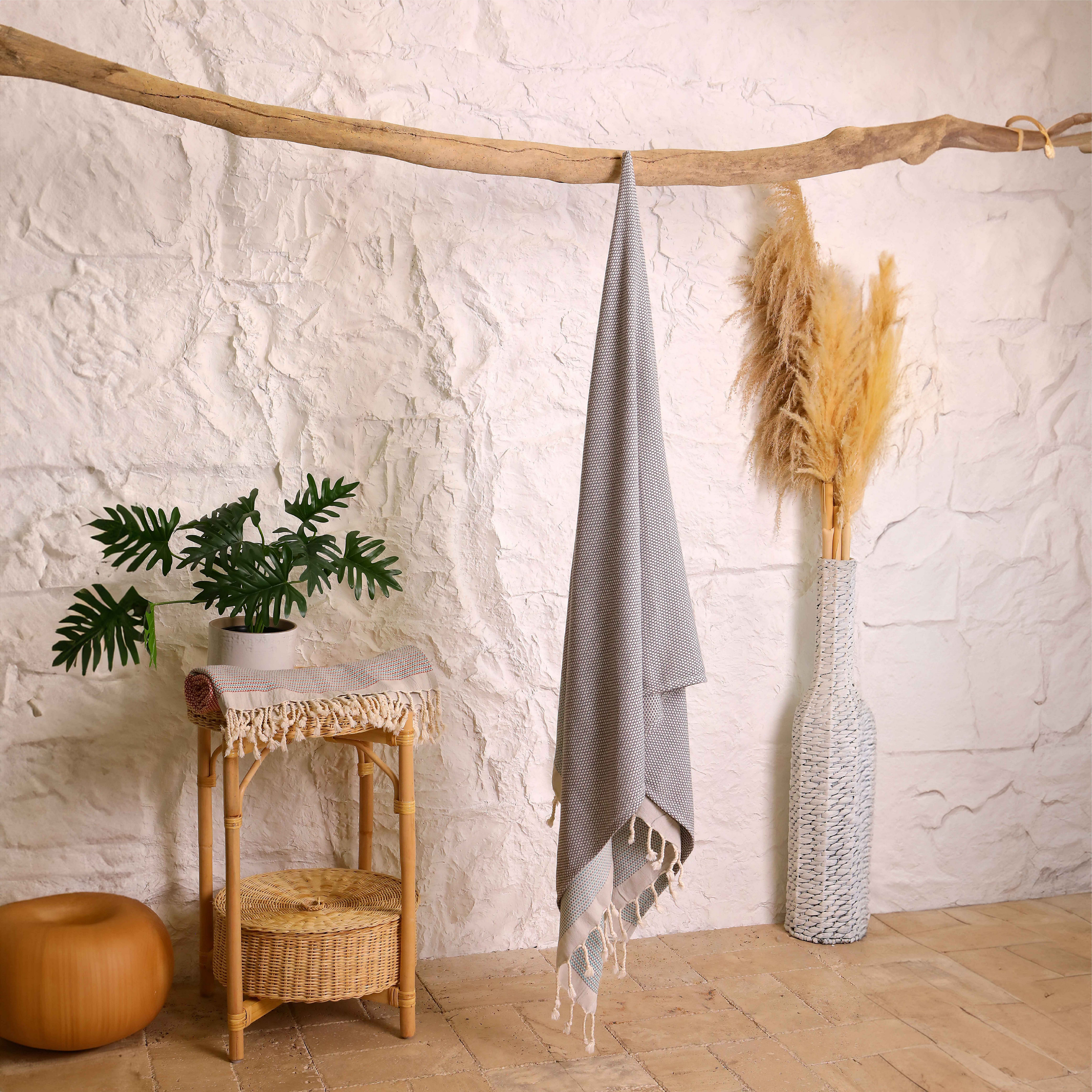 Turquoise Home Strandtuch Breeza XXL Strandtucher 100 x 200 cm 100% Baumwolle Saunahandtuch, (1-St)