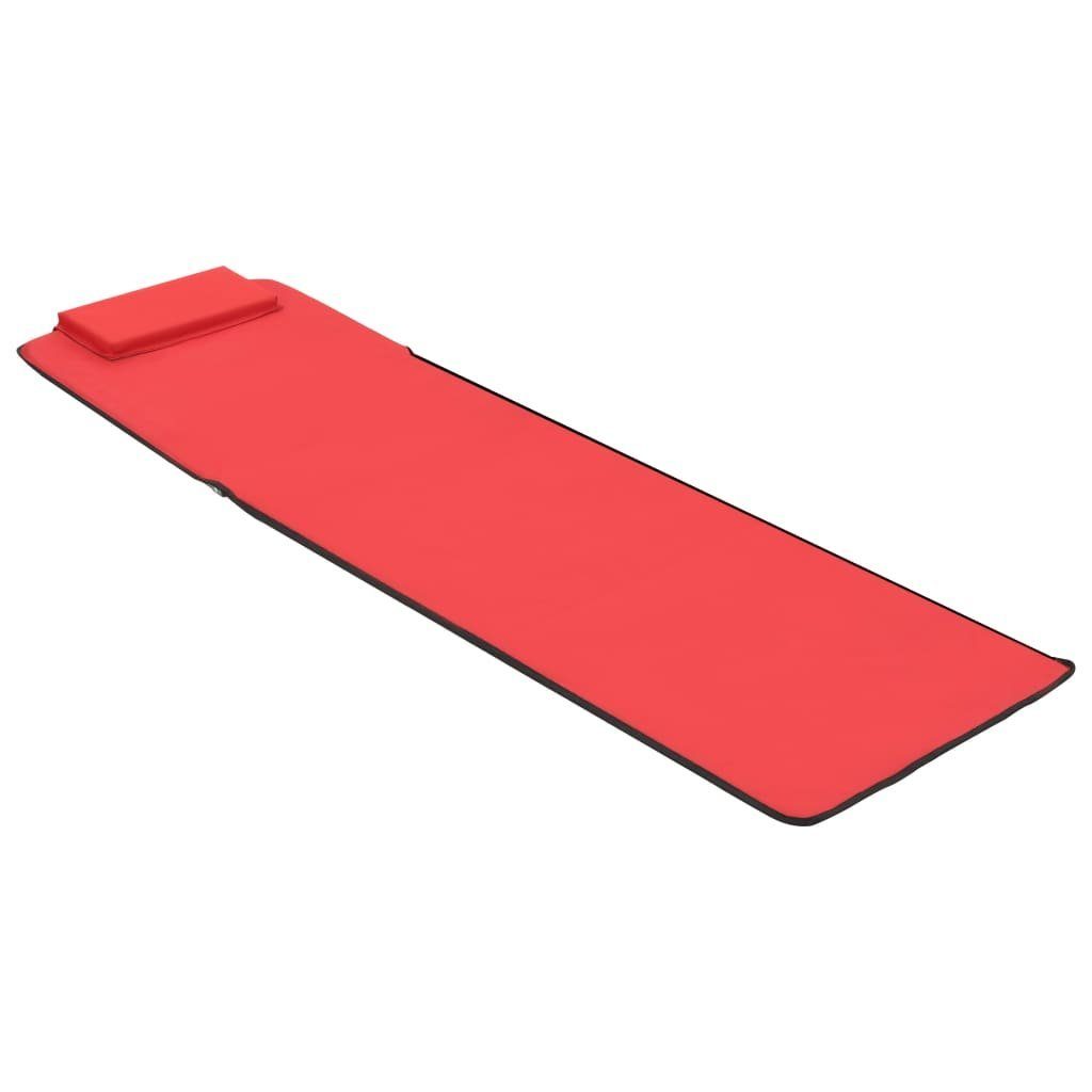 vidaXL Campingliege Klappbare Strandmatte 2 Stk Stahl und Stoff Rot