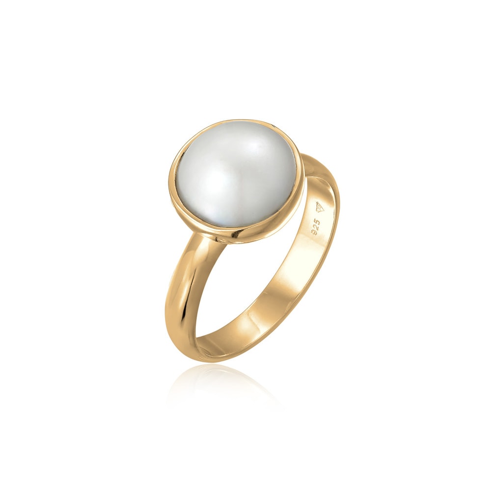 Nenalina Nenalina Bague Femmes Elégant Rond avec perle en argent sterling 925 Bague