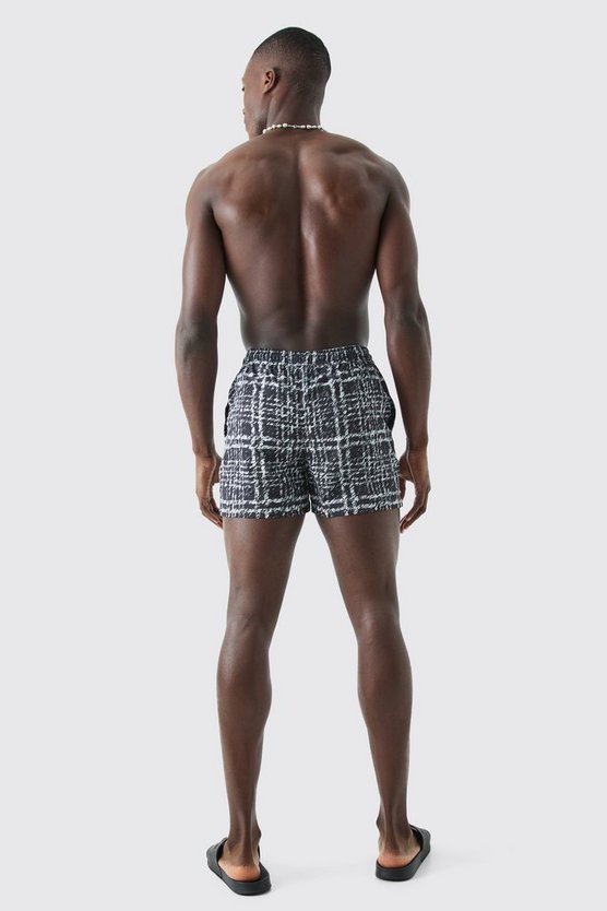 Kurze karierte Badehose