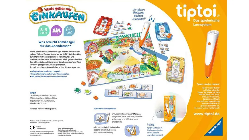 Ravensburger tiptoi - Spiel - Heute gehen wir Einkaufen - Lernspiel für Kinder ab 3 Jahren