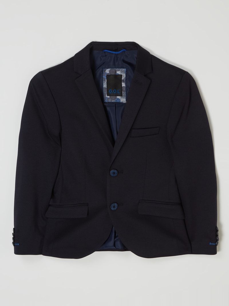Slim Fit 2-Knopf-Sakko mit Stretch-Anteil in marineblau
