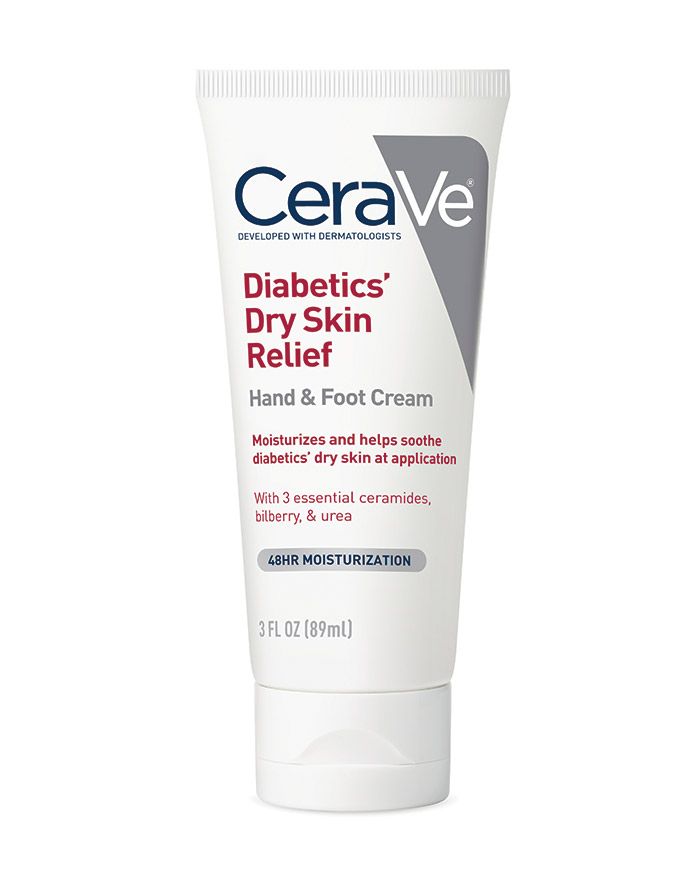 Crème hydratante pour les mains et les pieds des personnes diabétiques souffrant de sécheresse cutanée.