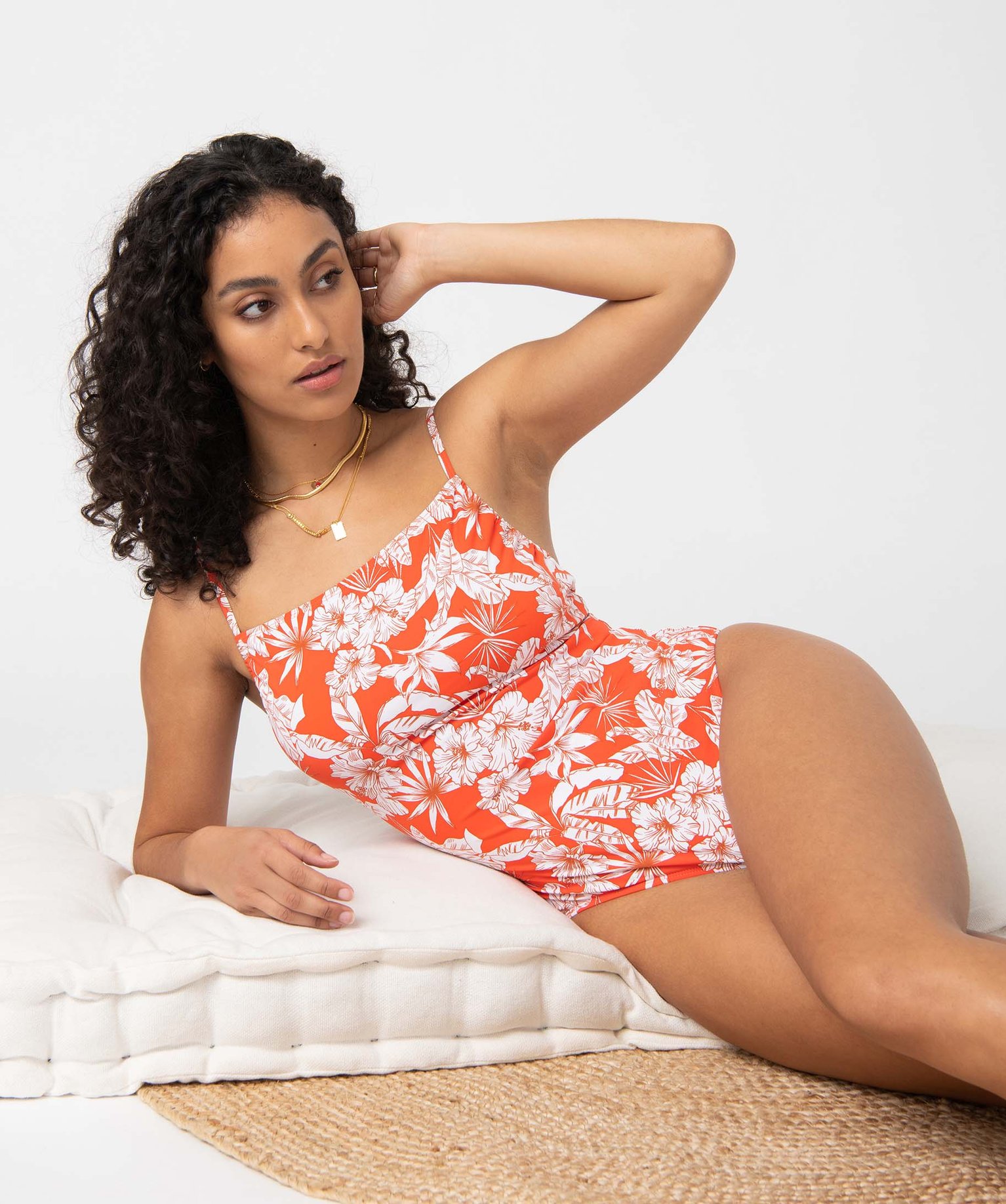 Maillot de bain femme une pièce à motifs fleuris imprime | GEMO