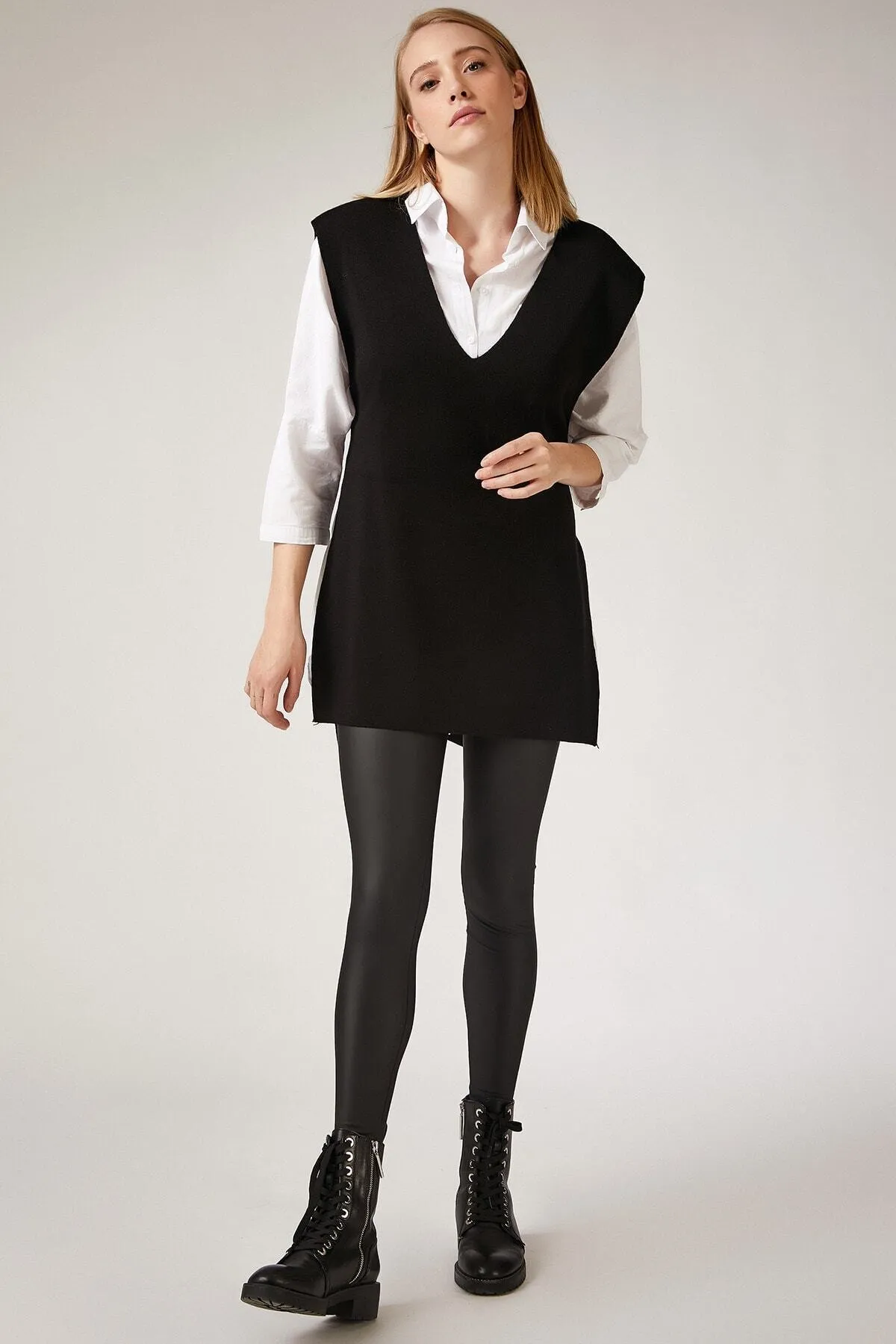 Happiness İstanbul  Strickweste - Schwarz - Regular Fit