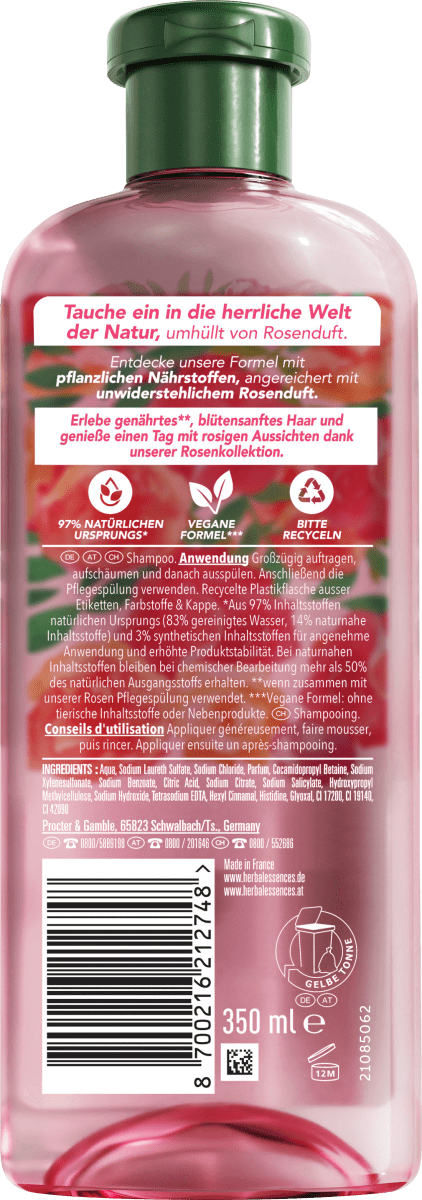 Shampoo Blütensanft Rosenduft, 350 ml