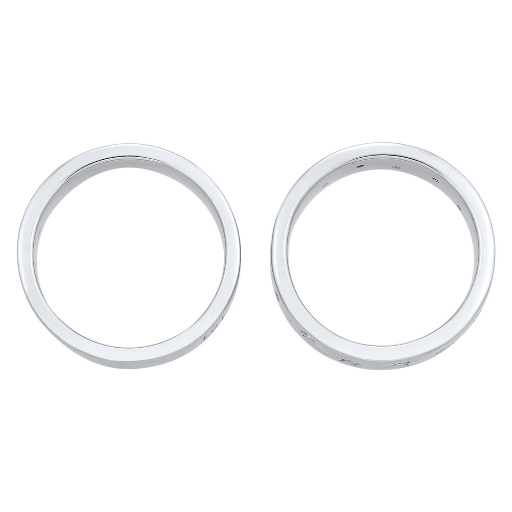 Elli Elli Bague Femmes Bande de 2 Astro avec Cristal de Zirconium en Argent Sterling 9 Bague