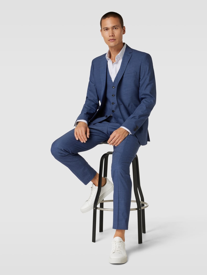 Anzughose in melierter Optik Modell 'Pure' in marineblau