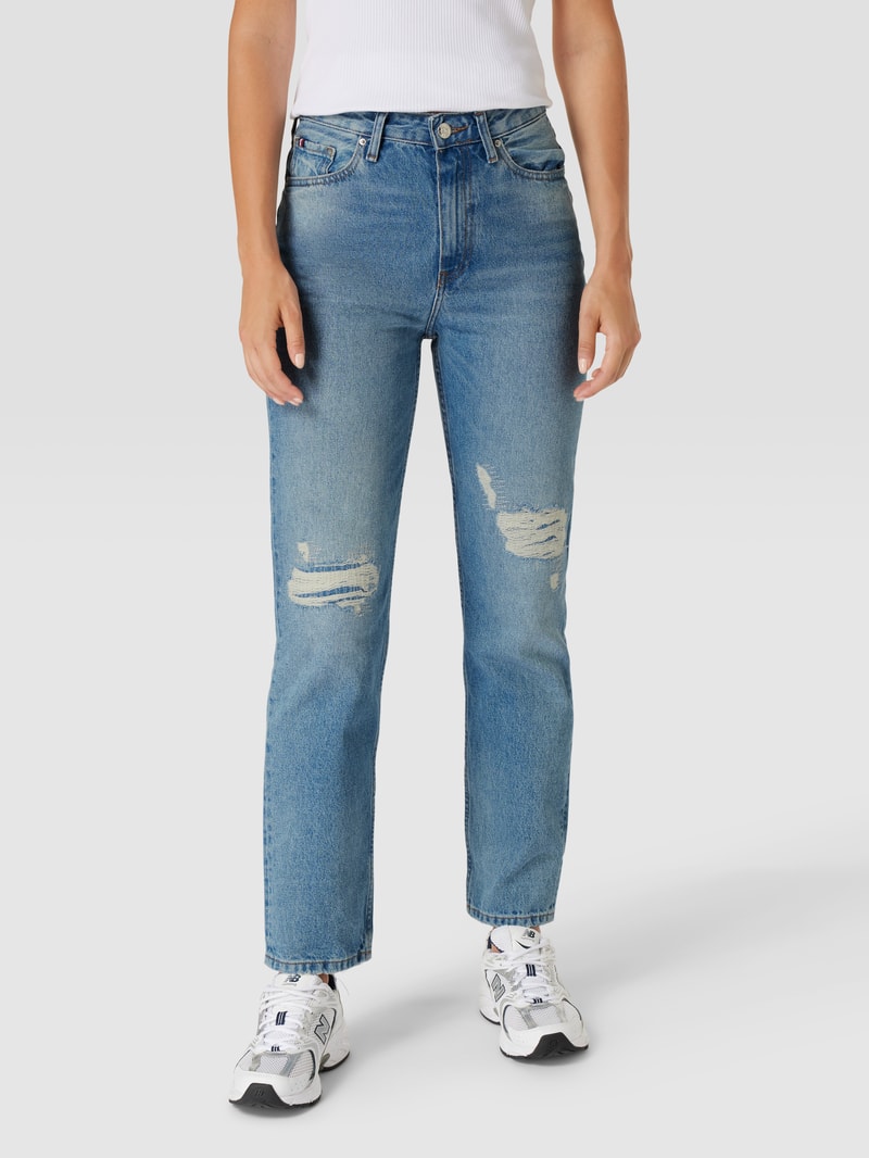 Straight Fit Jeans im Used-Look Modell 'New Classic Straight' in jeans