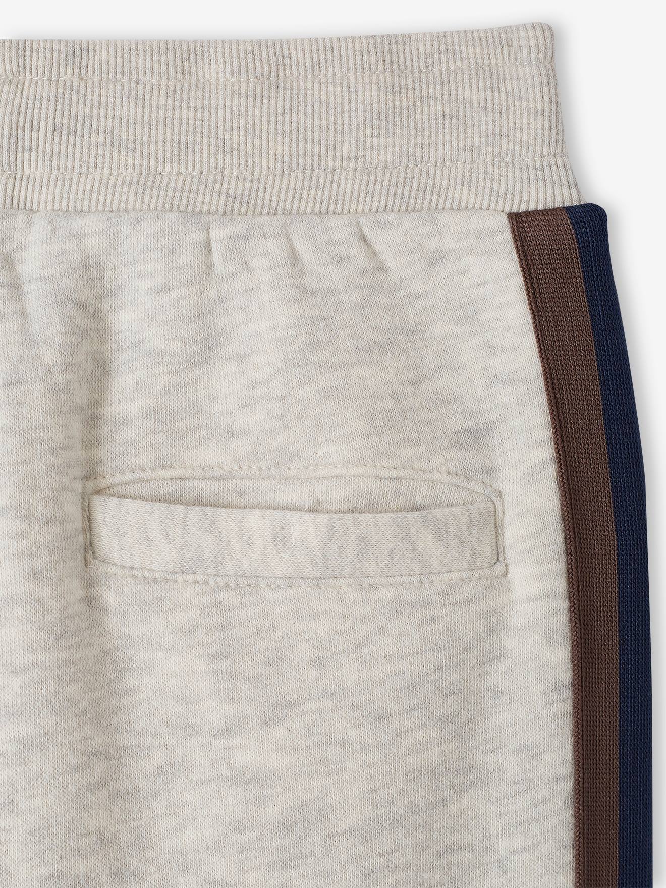 Vertbaudet Jungen Joggpants mit Seitenstreifen - beige meliert