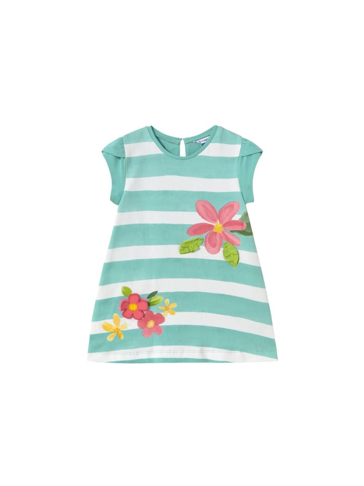 Mayoral Sommerkleid aus Jersey mit Blumen in wasserblau günstig kaufen