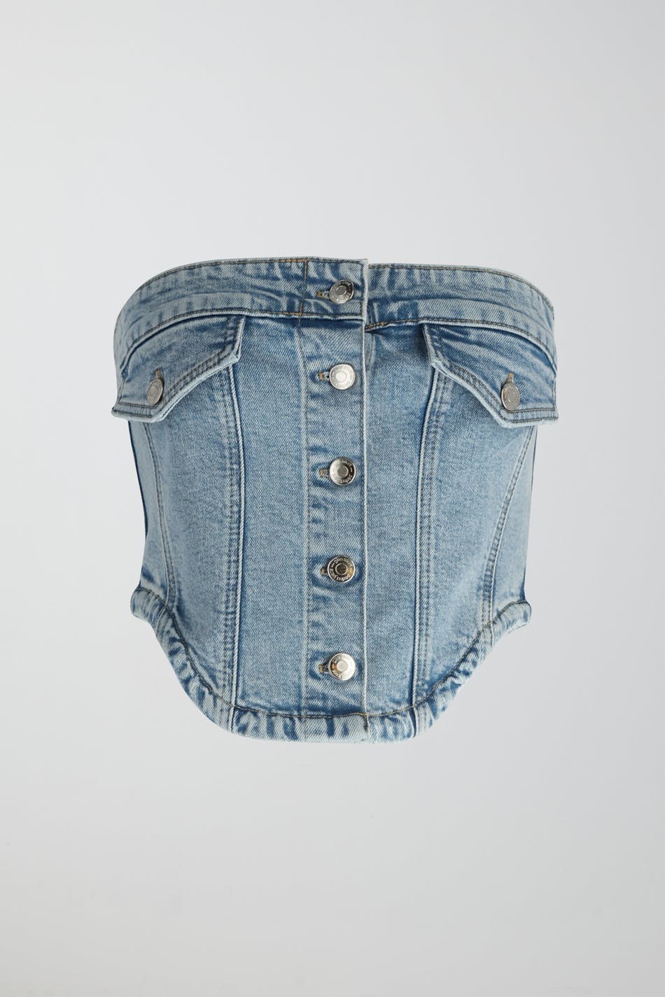 Denim button corset