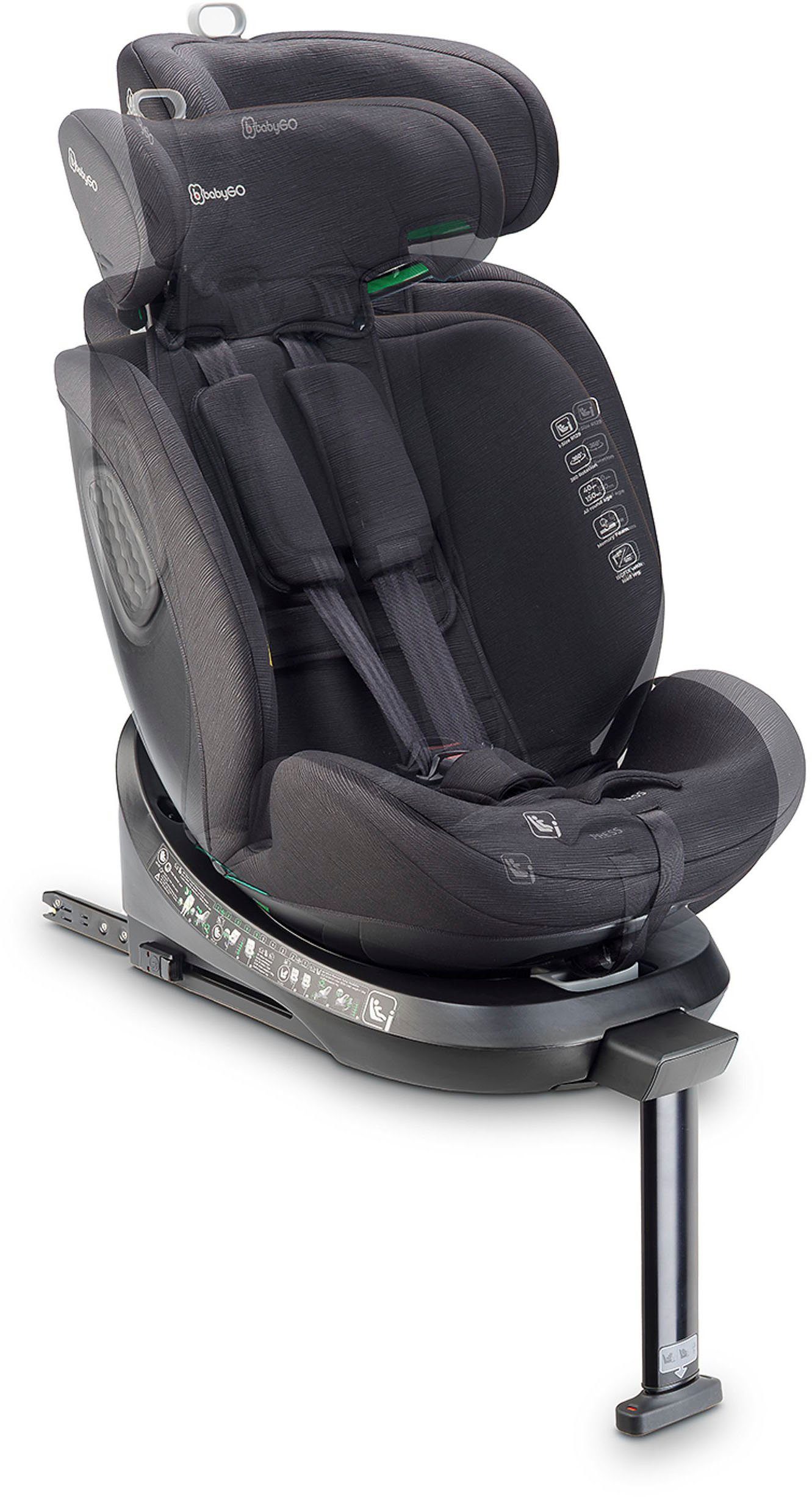 BabyGo Autokindersitz Move 360 I Size, für Körpergröße von 40-150 cm