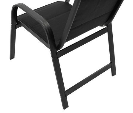 DEGAMO Gartensessel CESANO stapelbar, Alu anthrazitfarben + Kunstgewebe gepolstert schwarz, 2 STÜCK