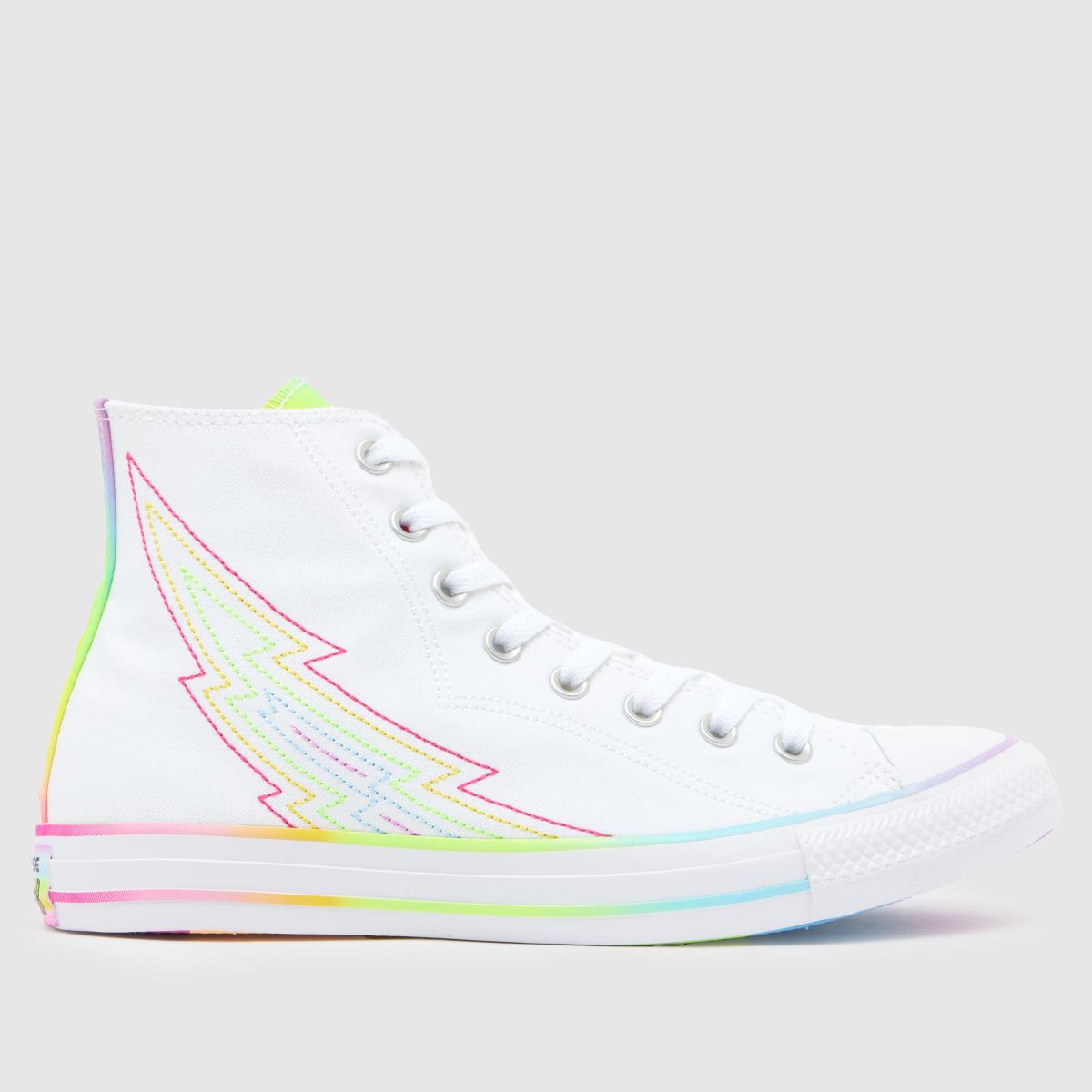 Converse – All Star – Vita, flerfärgade sneakers med hög midja