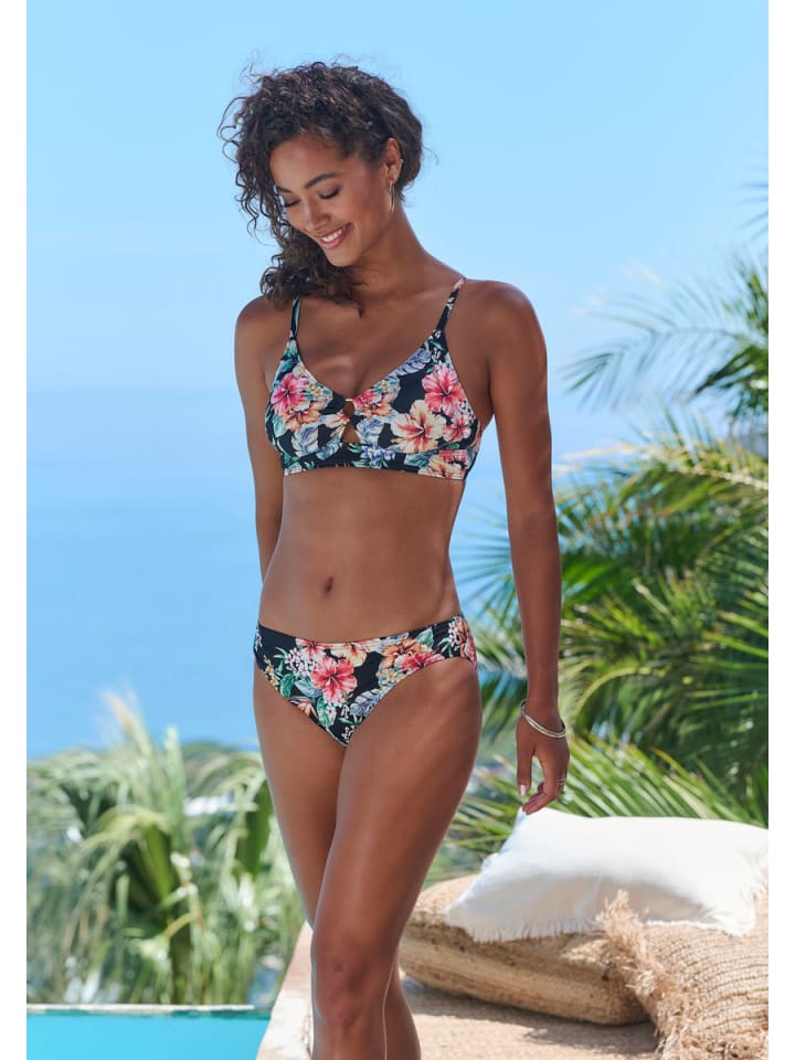 LASCANA Triangel-Bikini-Top in schwarz bedruckt günstig kaufen