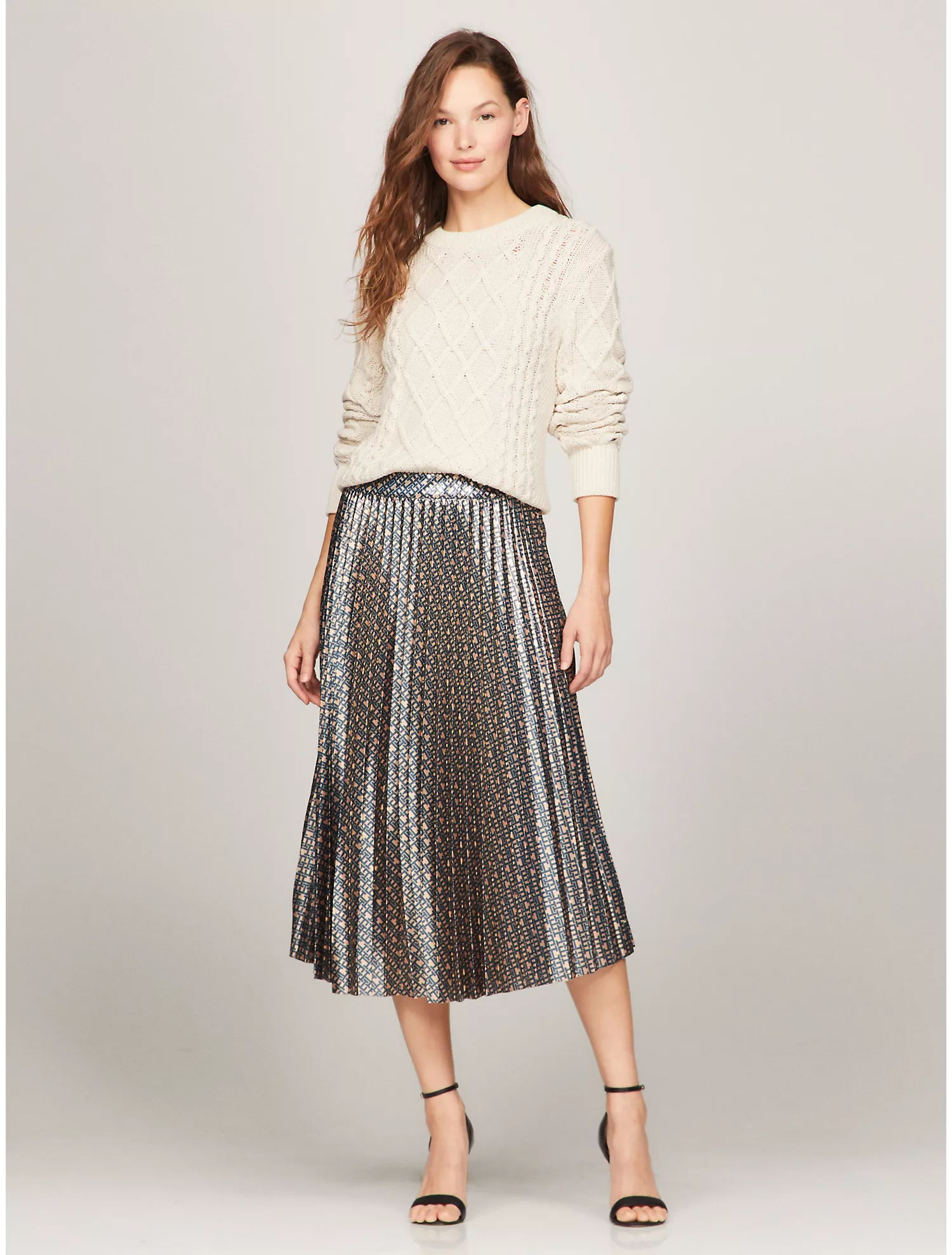 Mixed Cable Knit Sweater