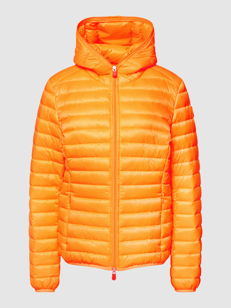 Steppjacke mit Label-Patch Modell 'KYLA' in neon orange