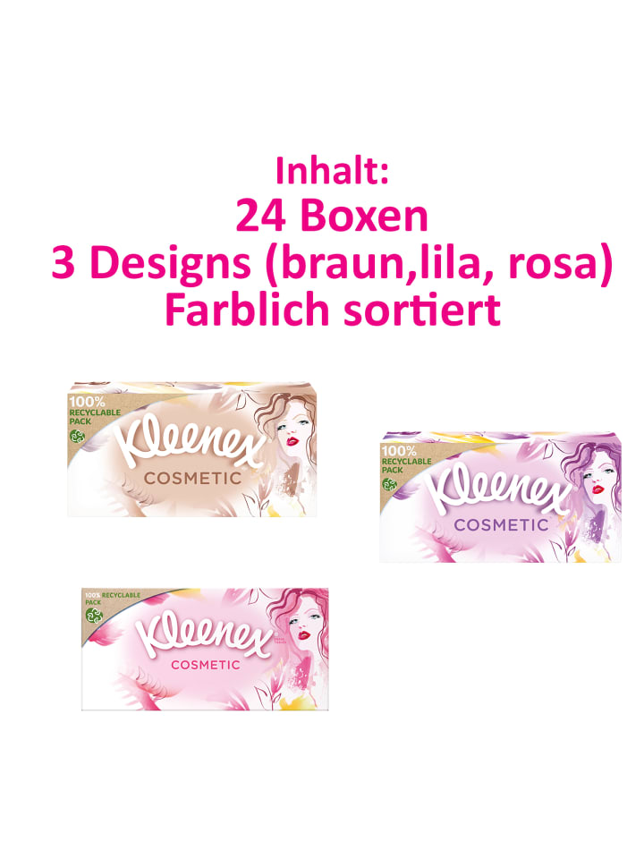 Kleenex Cosmetic Kosmetiktücher-Box Taschentücher extra-weich 3-lagig 24 x 80 Stk günstig kaufen onesize