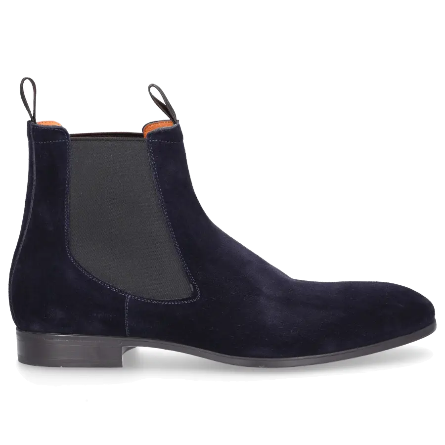 Santoni - Chelsea Boots 13414 Veloursleder - blau