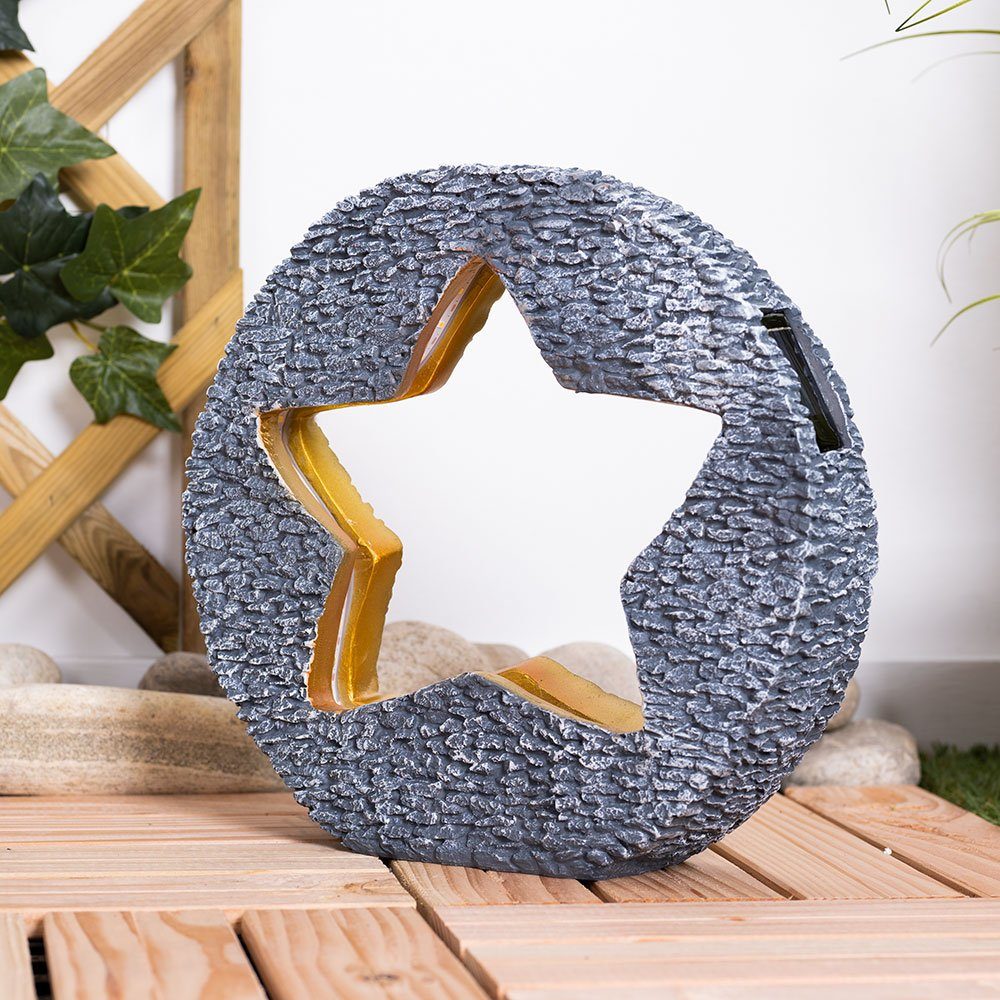 etc-shop Gartenleuchte, LED-Leuchtmittel fest verbaut, Warmweiß, Solarleuchte Gartendeko für Außen Tischdeko Solarleuchte goldfarben