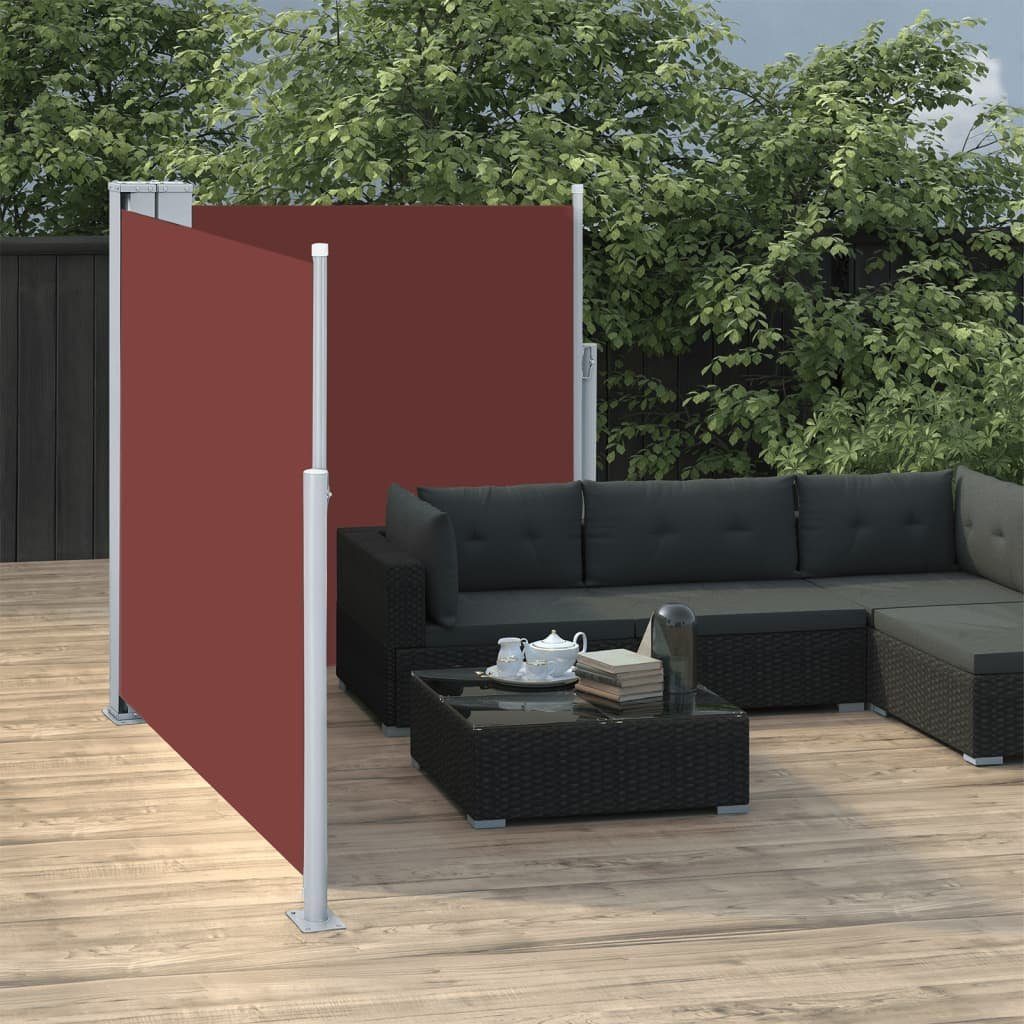 vidaXL Balkonsichtschutz Seitenmarkise Ausziehbar Braun 117x600 cm