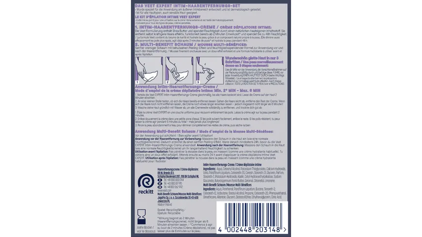 Veet Expert Intim-Haarentfernungs-Set 100 ml