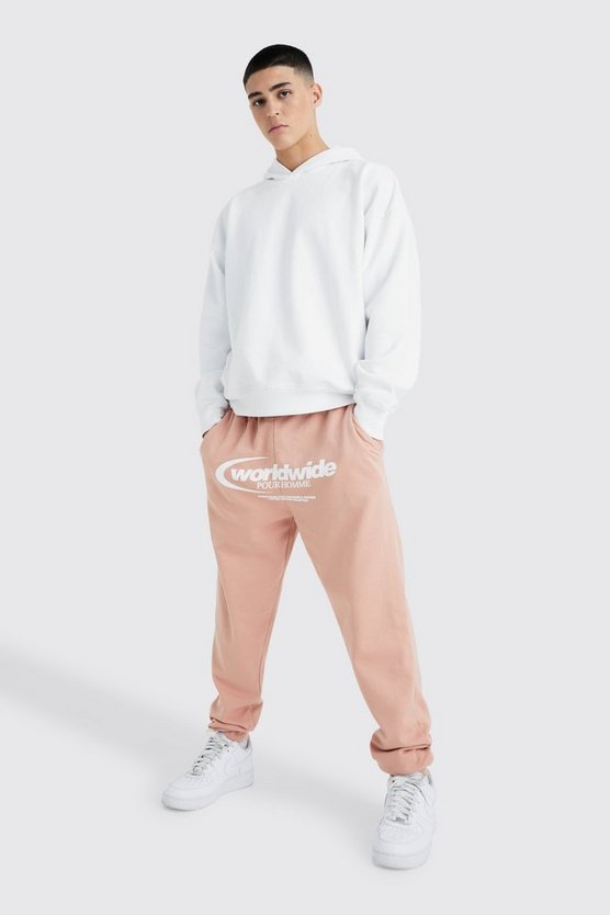 Oversize Jogginghose mit Worldwide-Print