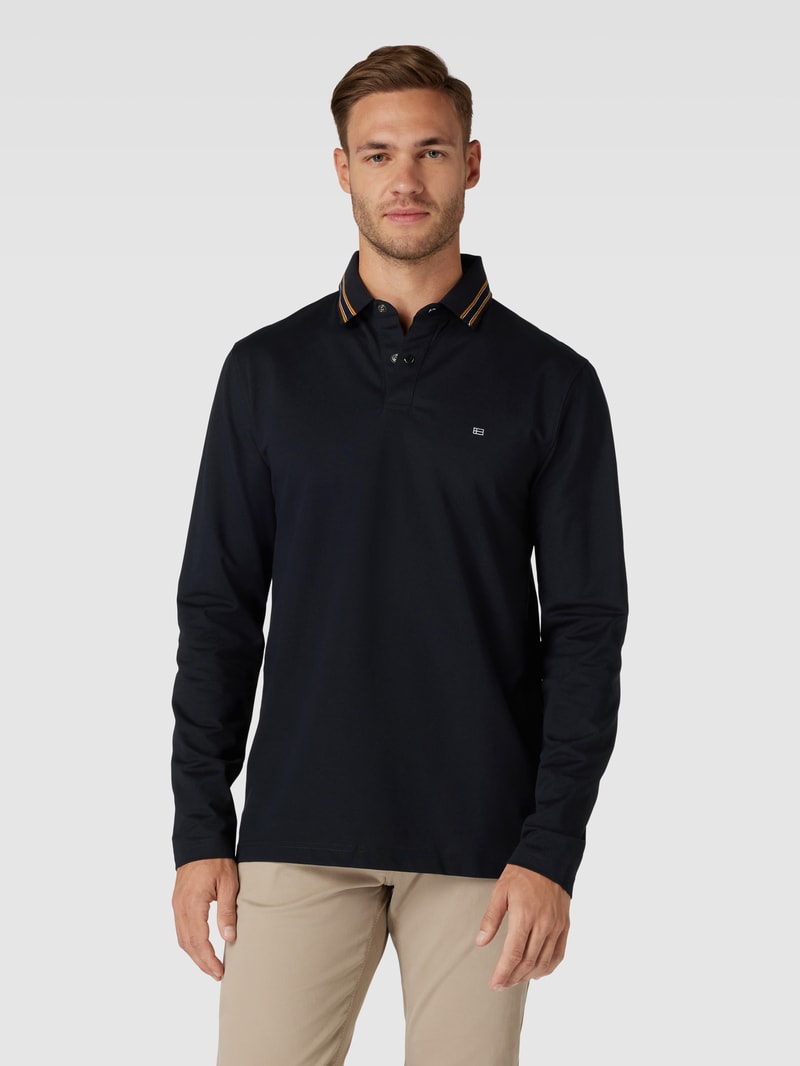 Poloshirt mit Polokragen in marineblau