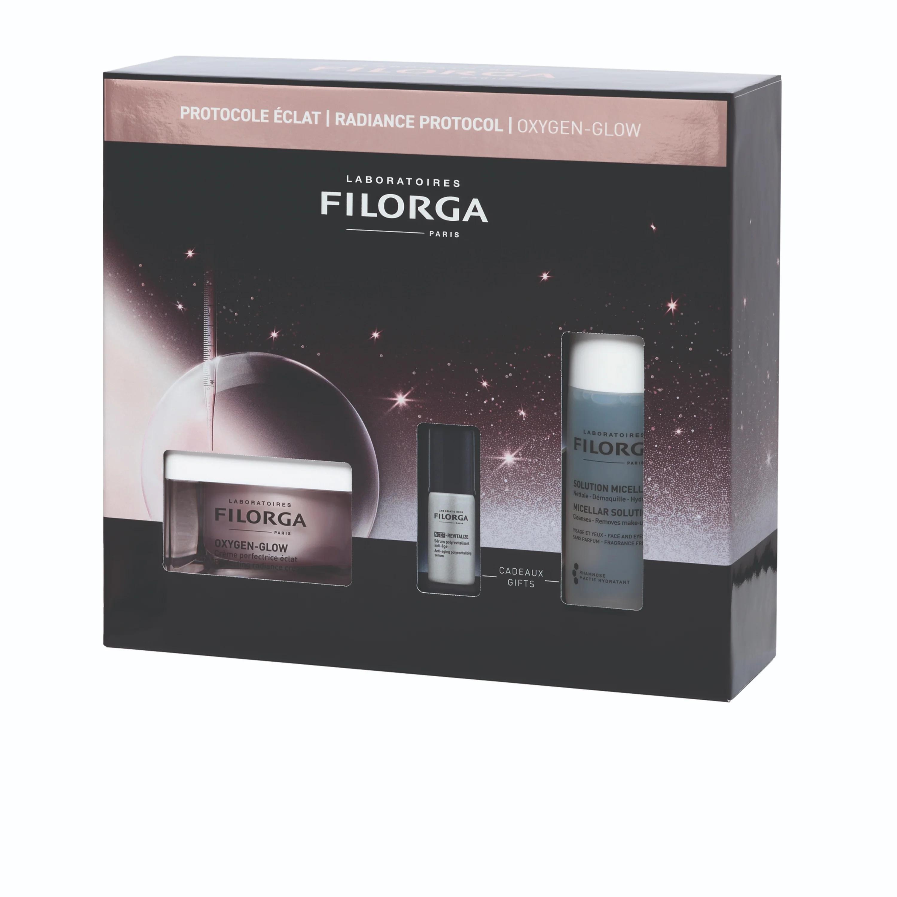 Oxygen Xmas Coffret Oxygen Glow 2025 - izgaismojošs dāvanu komplekts, 24 stundu izgaismojoša sejas procedūra