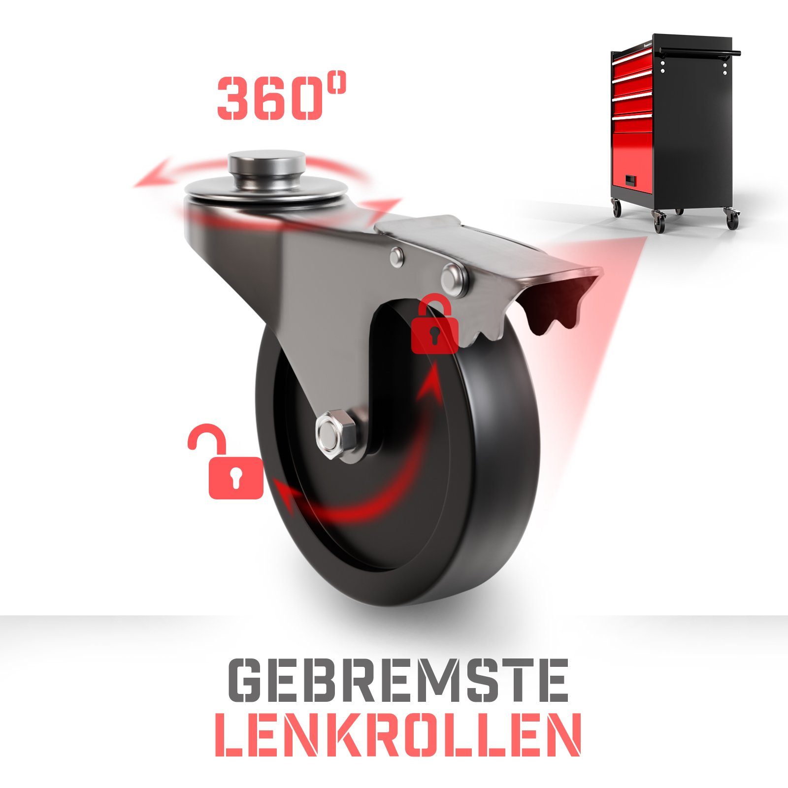 TIMBERTECH Werkstattwagen Werkstattwagen auf Rollen - 4, 5, 7, 9 Fächer