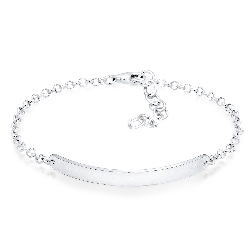 KUZZOI KUZZOI Bracelet Basic Matt Geo Lässig Platte 925 Sterling Silber Bracelet