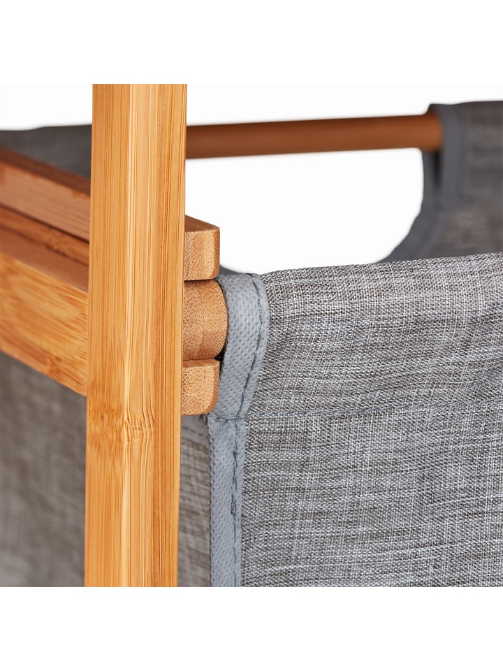 relaxdays 2tlg. Badregal Wäschekorb Set in Natur/Grau - (B)80 x  (H)80,5 x (T)33,5 cm günstig kaufen onesize
