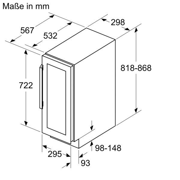 NEFF Weinkühlschrank KU9202HF0, für 21 Standardflaschen á 0,75l