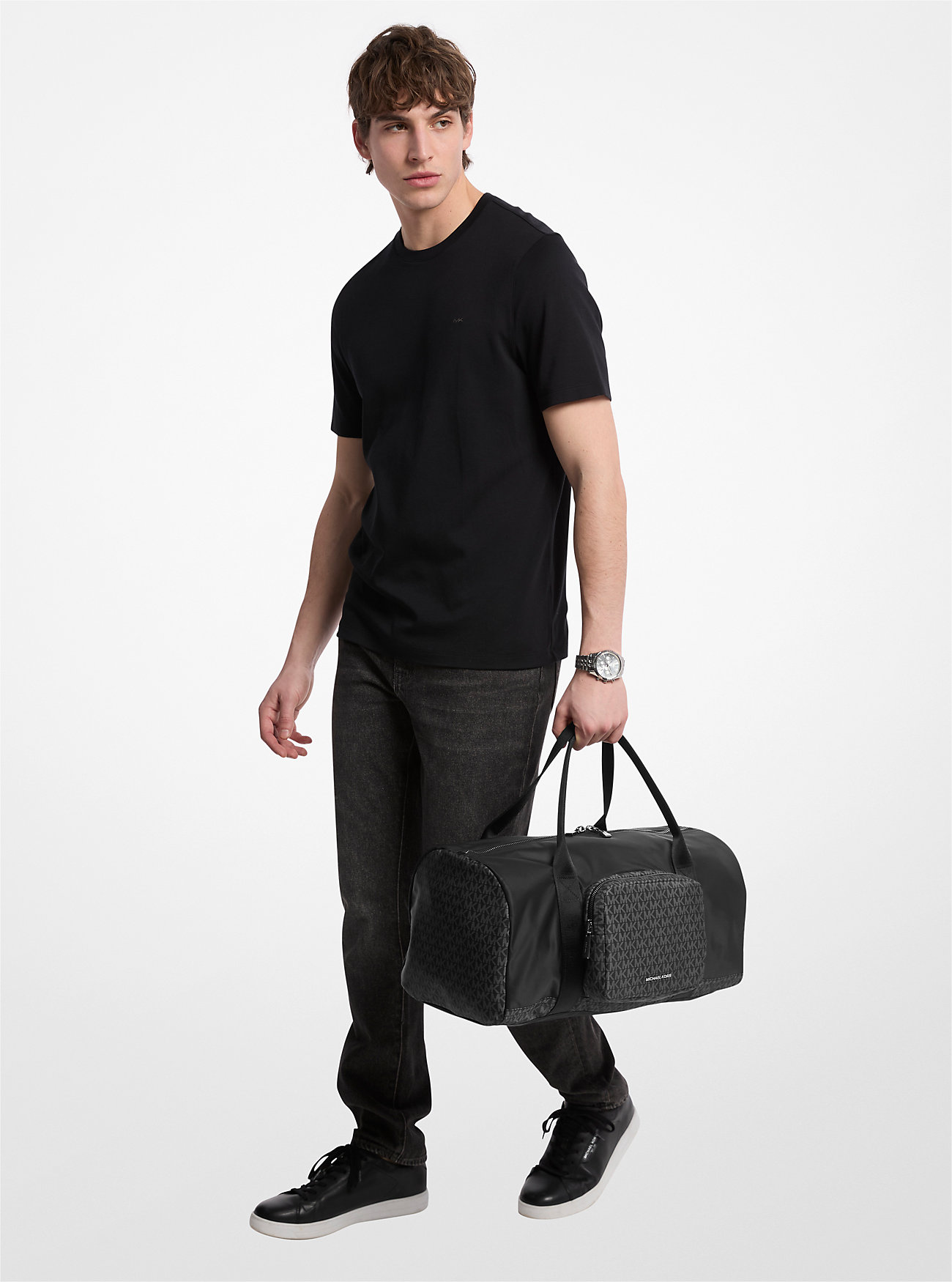 Borsa da weekend Tanner in nylon con logo stampato - NERA