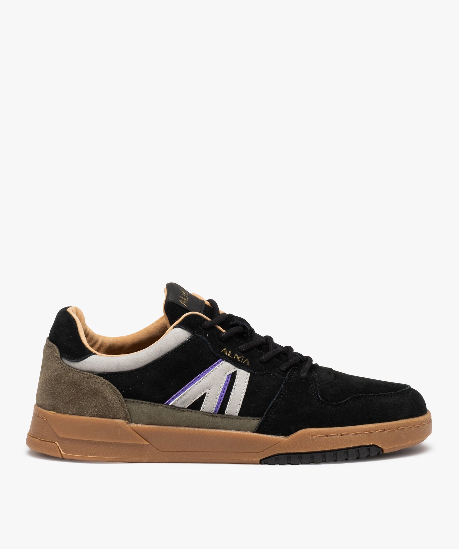 Baskets homme multicolores dessus en cuir suédine - Alma Pl... noir | GEMO