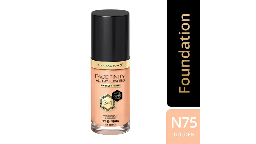 MAX FACTOR FaceFinity All Day Flawless 3in1 Foundation 30 ml 75 - Golden
