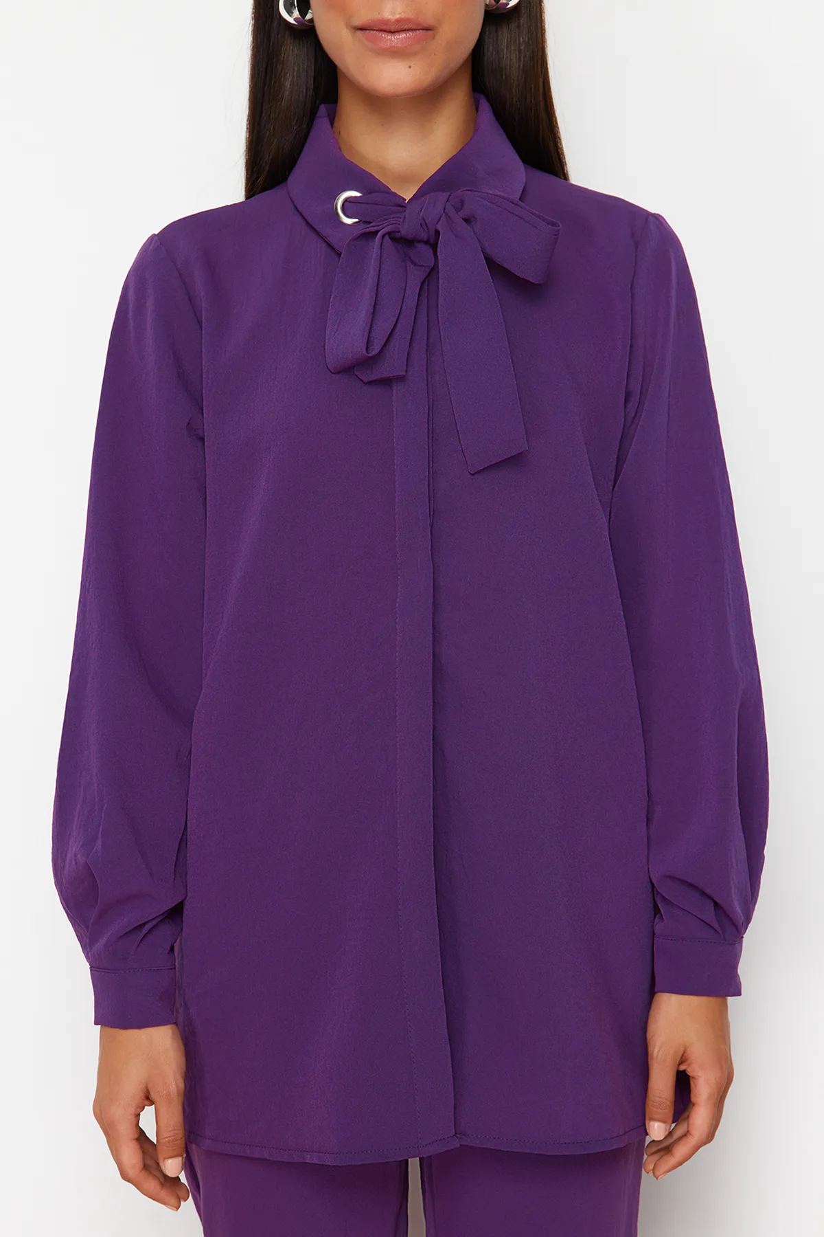 Trendyol Modest  Lila Vogelauge Detailliertes Aerobin Gewebtes Unter-Oberteil-Set TCTSS24US00054