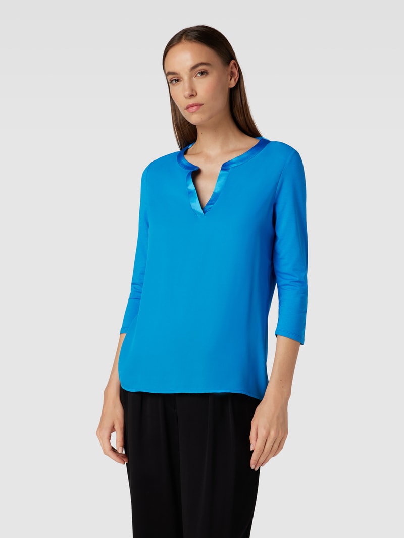 Blusenshirt mit V-Ausschnitt in royalblau