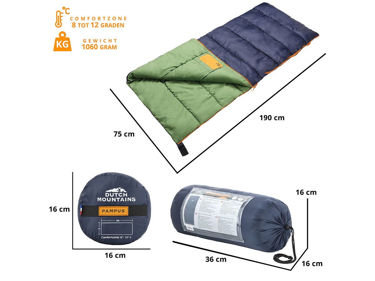 Dutch Mountains Pampus blau grüner Schlafsack