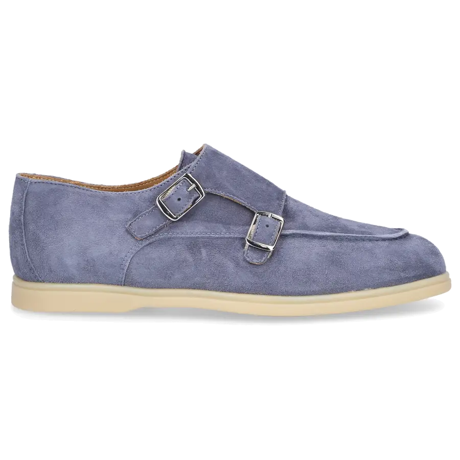EN AVANT - Monk Schuhe 538 Veloursleder - blau