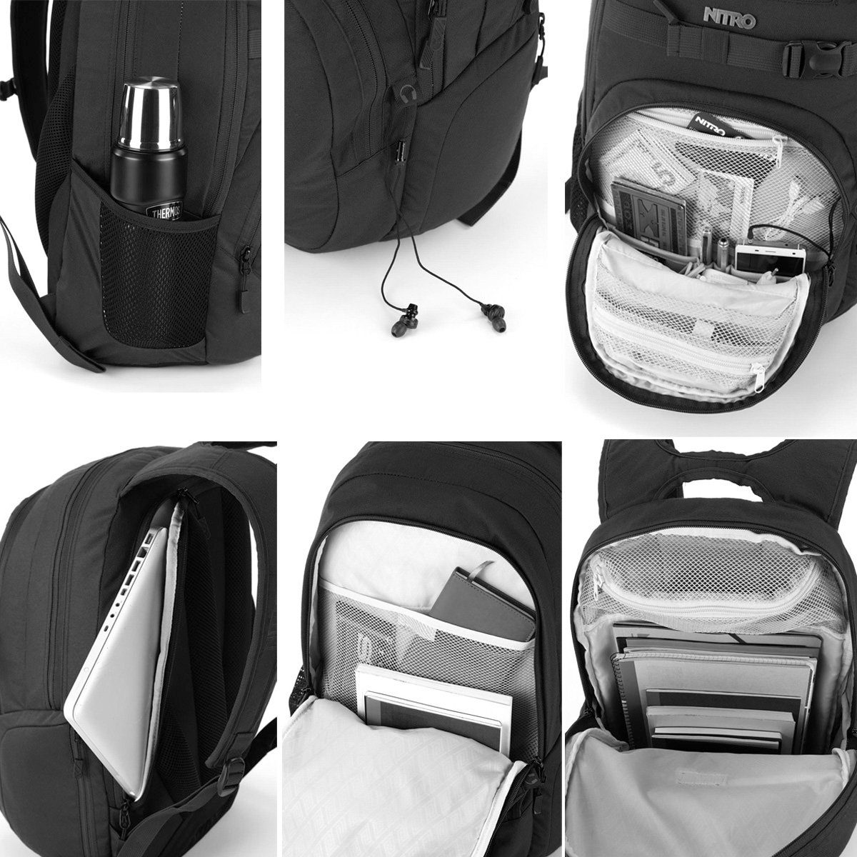 NITRO Schulrucksack Chase, True Black