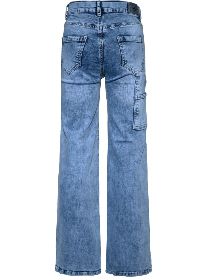 Blue Effect Wide Leg Jeans Worker Style slim fit in medium blue günstig kaufen