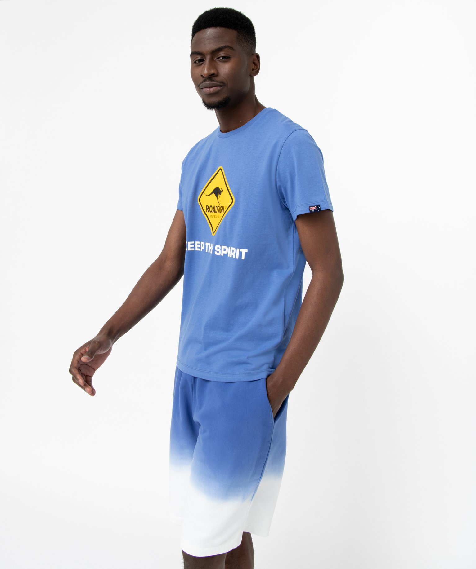 Tee-shirt à manches courtes imprimé homme - Roadsign bleu | GEMO