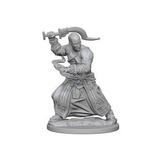 Human Male Monk: Pathfinder Deep Cuts Unpainted Minis