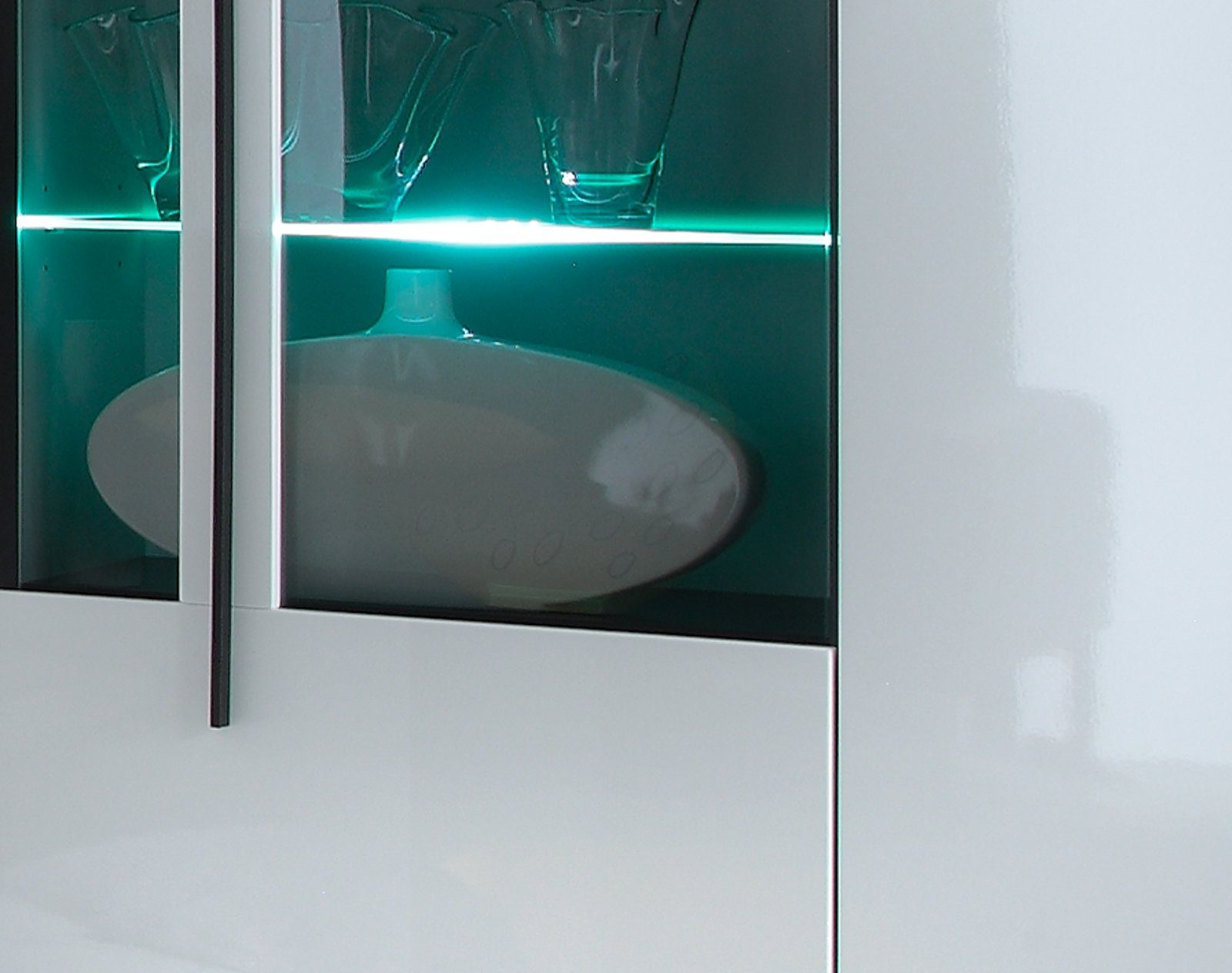 Furn.Design Wohnwand Design-D, (Schrankwand 4-teilig, ca. 310 x 200 cm), weiß Hochglanz