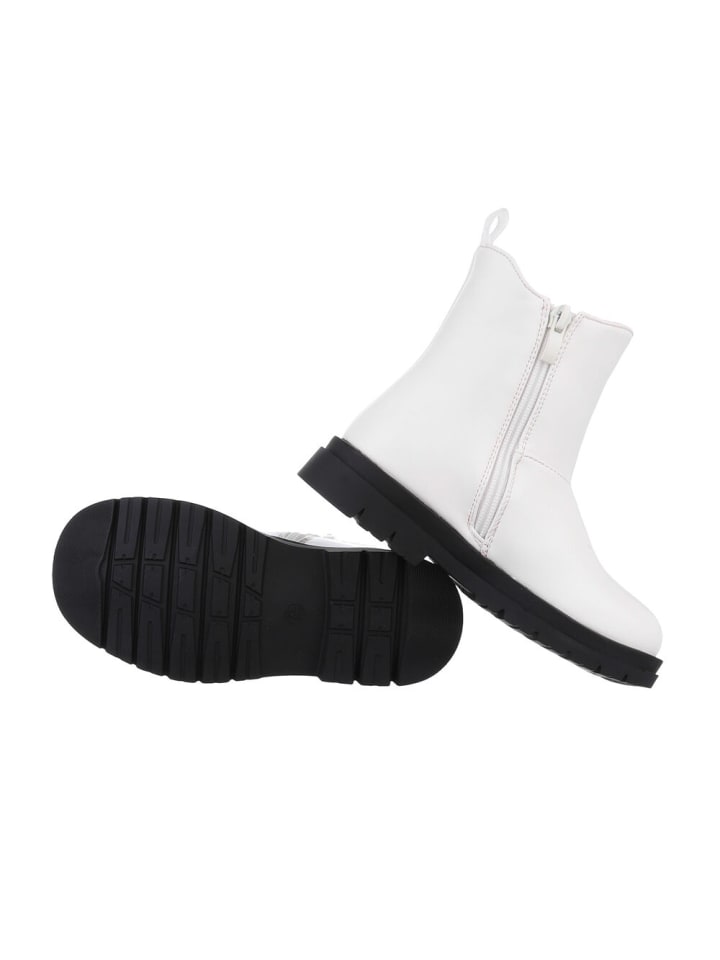 Ital-Design Stiefelette in Weiß und Schwarz günstig kaufen 28