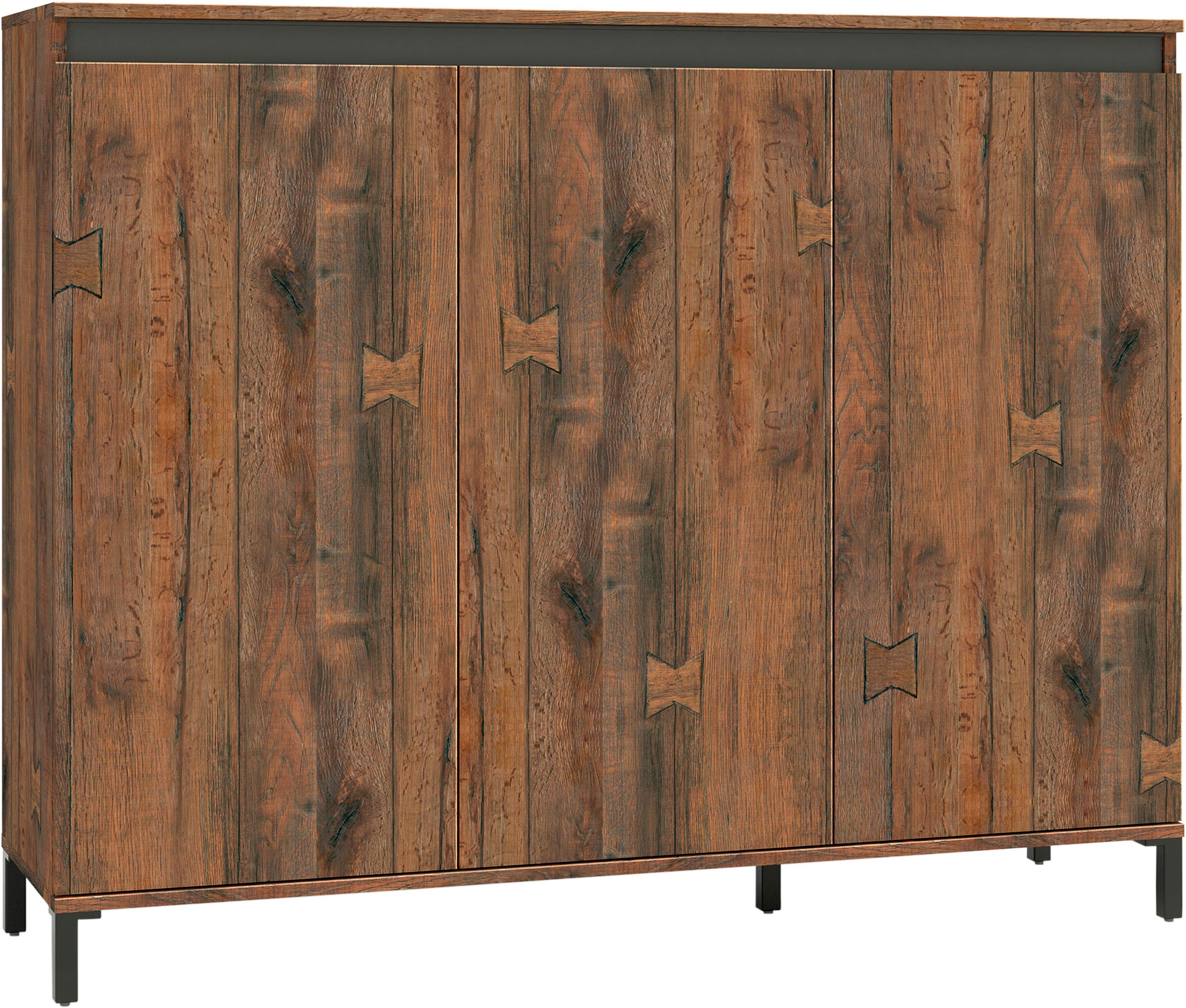 INOSIGN Highboard Genio Industrial, Mit wendbare Blende in weiß/ anthrazit, Höhe 110 cm