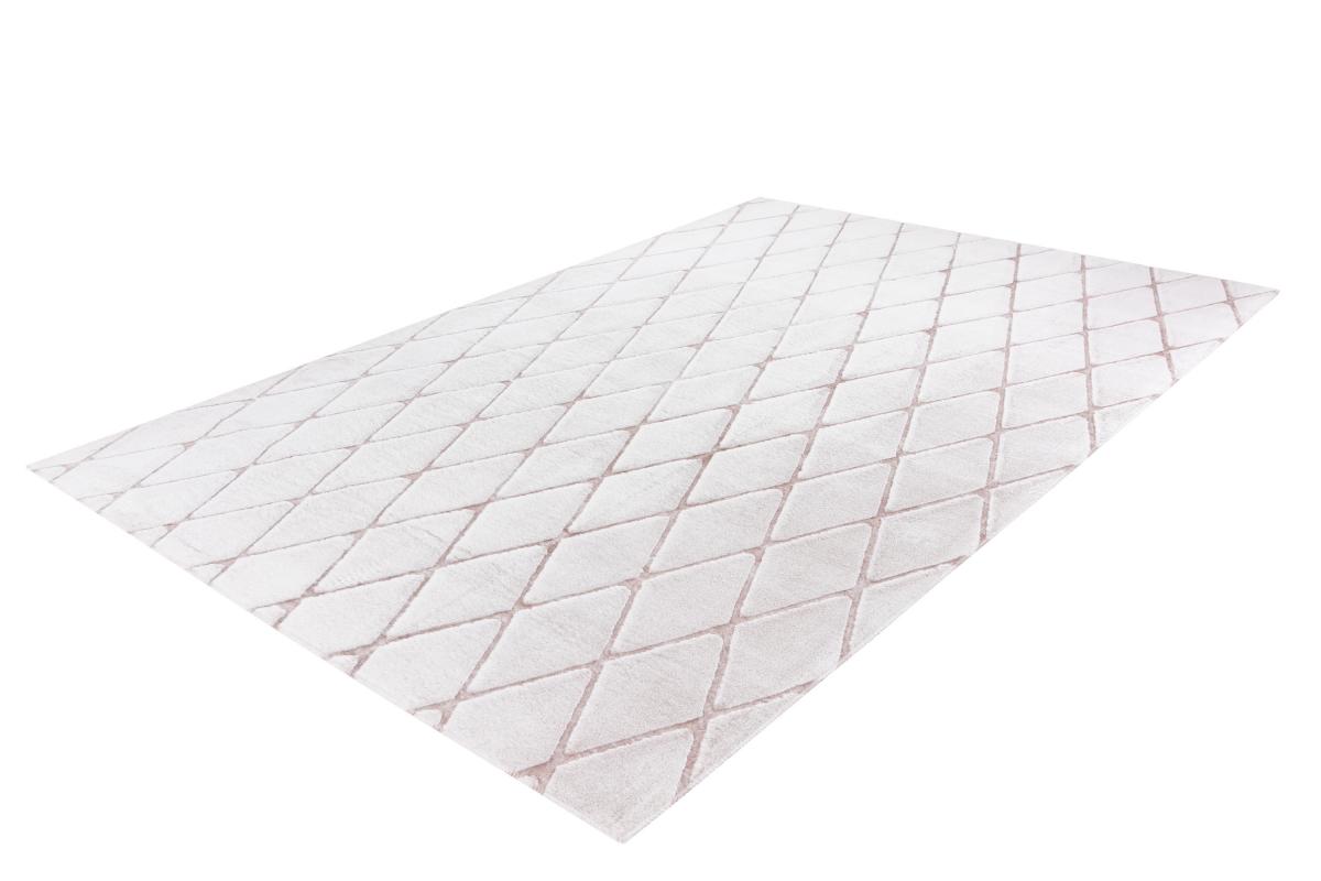 megusta 3D-Hochflorteppich Weiß / Rosé 160cm x 230cm